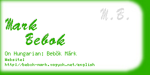 mark bebok business card