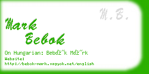 mark bebok business card